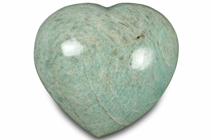Teal-Blue Polished Amazonite Heart - Madagascar #323095